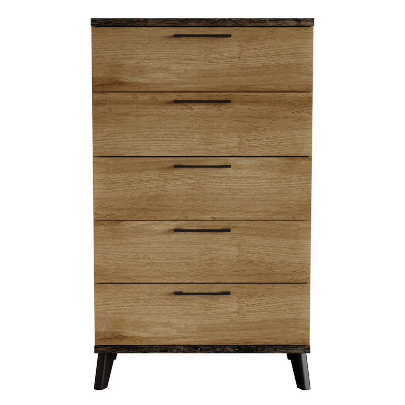 Home Design Emersyn 5 Drawer Chest, Natural Oak