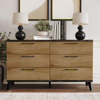 Home Design Emersyn 6 Drawer Dresser, Natural Oak