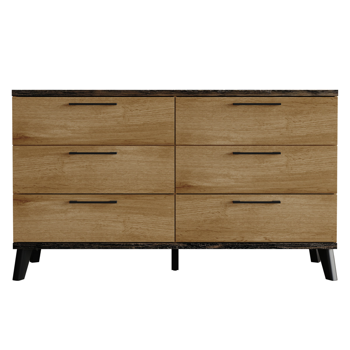 Home Design Emersyn 6 Drawer Dresser, Natural Oak