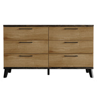 Home Design Emersyn 6 Drawer Dresser, Natural Oak
