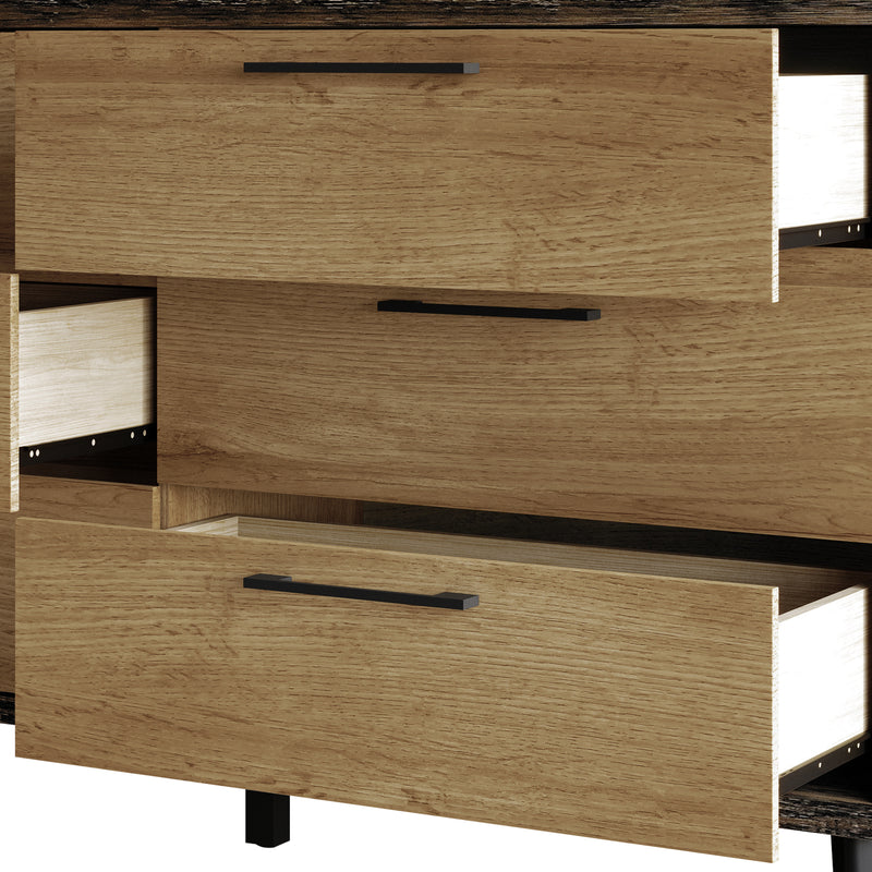Home Design Emersyn 6 Drawer Dresser, Natural Oak