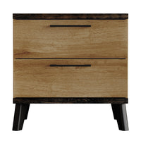 Home Design Emersyn 2 Drawer Nightstand, Natural Oak