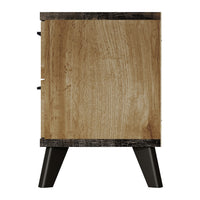 Home Design Emersyn 2 Drawer Nightstand, Natural Oak