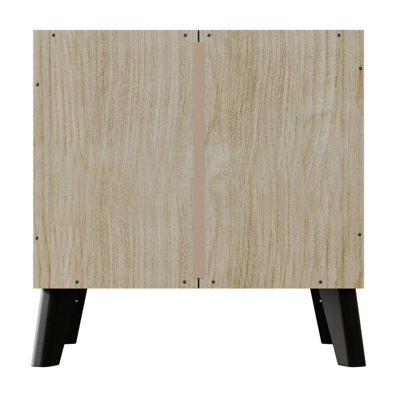 Home Design Emersyn 2 Drawer Nightstand, Natural Oak