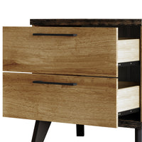 Home Design Emersyn 2 Drawer Nightstand, Natural Oak