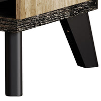 Home Design Emersyn 2 Drawer Nightstand, Natural Oak