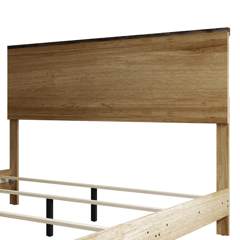 Home Design Emersyn Panel Bed Frame, Natural Oak