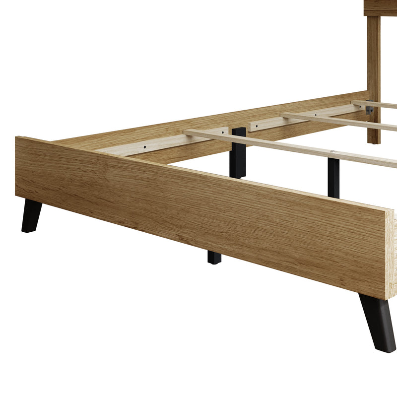 Home Design Emersyn Panel Bed Frame, Natural Oak