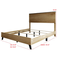 Home Design Emersyn Panel Bed Frame, Natural Oak