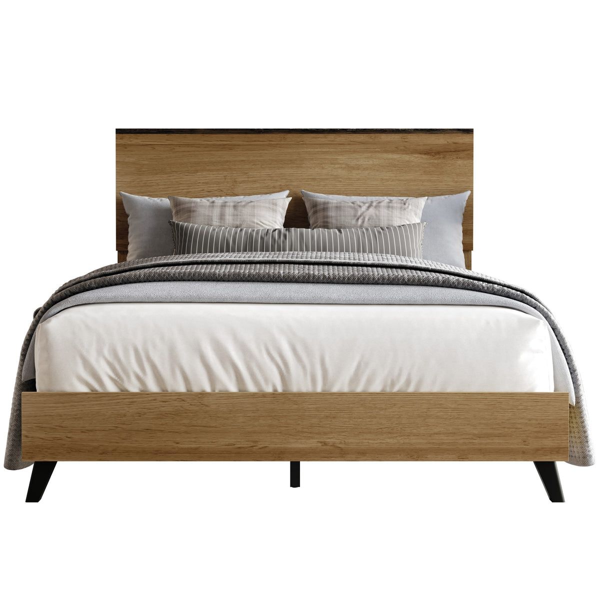 Home Design Emersyn Panel Bed Frame, Natural Oak