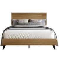 Home Design Emersyn Panel Bed Frame, Natural Oak