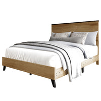 Home Design Emersyn Panel Bed Frame, Natural Oak