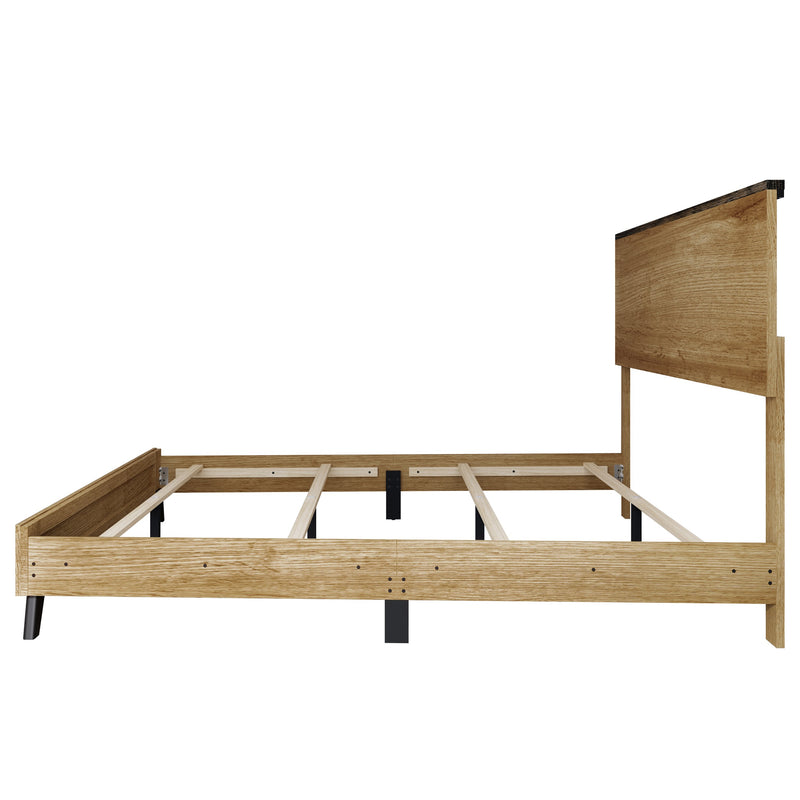 Home Design Emersyn Panel Bed Frame, Natural Oak