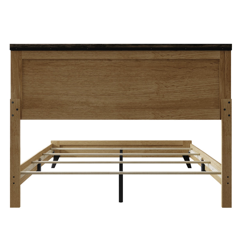 Home Design Emersyn Panel Bed Frame, Natural Oak