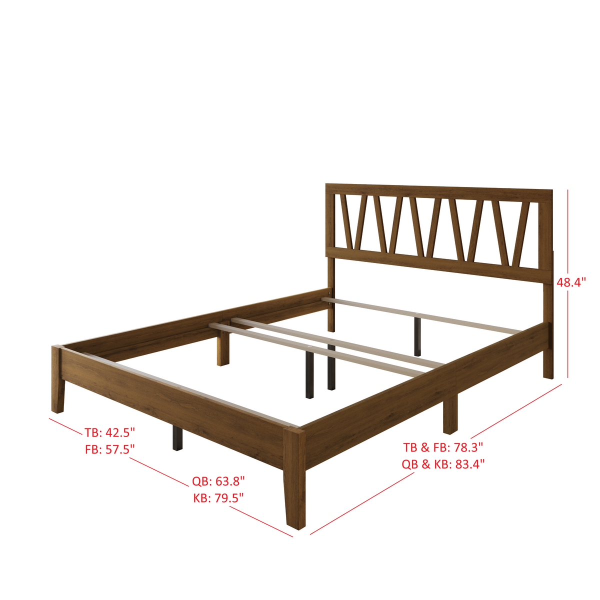 Home Design Gadsden Panel Bed Frame for Adult, Box Spring Require