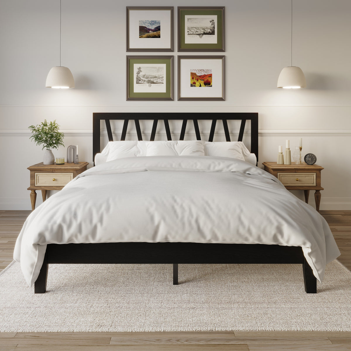 Home Design Gadsden Panel Bed Frame for Adult, Box Spring Require