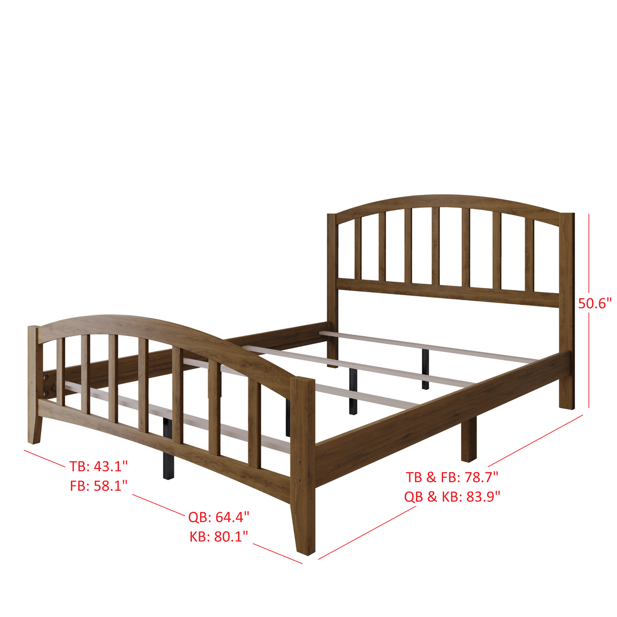 Home Design Nogales Panel Bed Frame for Adult, Box Spring Require
