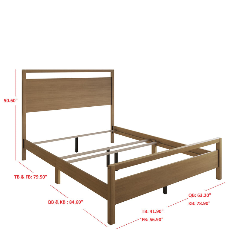 Ontario Panel Bed – Stylish Minimalist Bed Frame that Elevates Any Bedroom, Sturdy Build, Box Spring Required