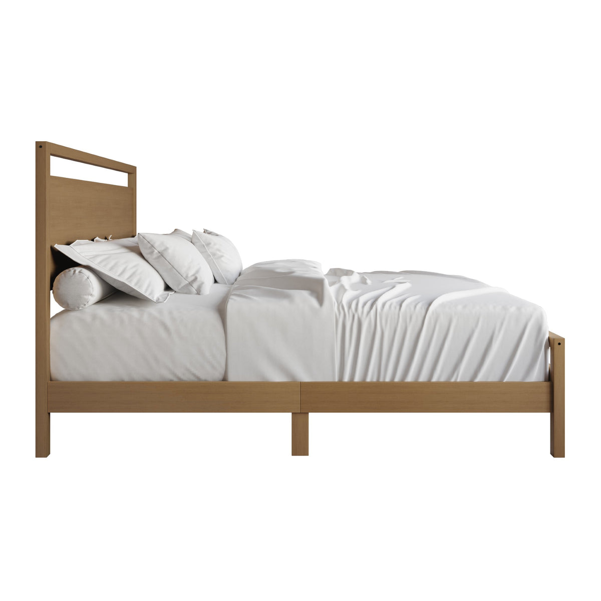 Ontario Panel Bed – Stylish Minimalist Bed Frame that Elevates Any Bedroom, Sturdy Build, Box Spring Required