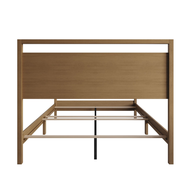 Ontario Panel Bed – Stylish Minimalist Bed Frame that Elevates Any Bedroom, Sturdy Build, Box Spring Required