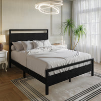 Ontario Panel Bed – Stylish Minimalist Bed Frame that Elevates Any Bedroom, Sturdy Build, Box Spring Required