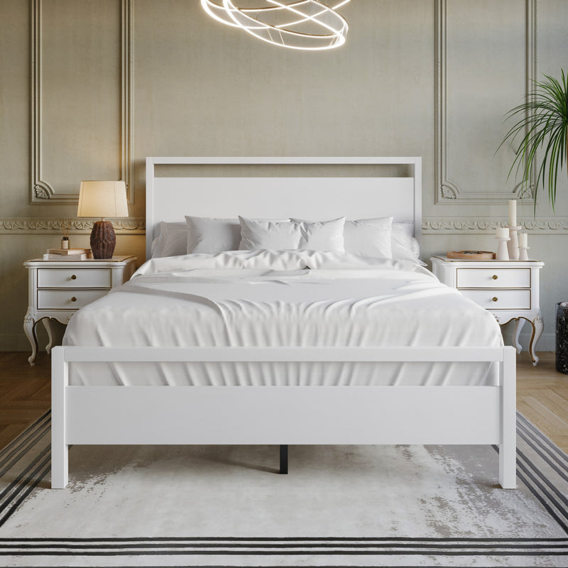 Ontario Panel Bed – Stylish Minimalist Bed Frame that Elevates Any Bedroom, Sturdy Build, Box Spring Required