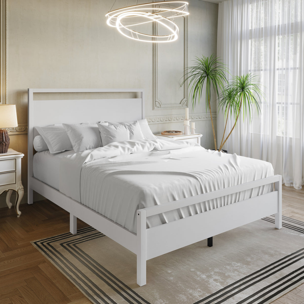 Ontario Panel Bed – Stylish Minimalist Bed Frame that Elevates Any Bedroom, Sturdy Build, Box Spring Required