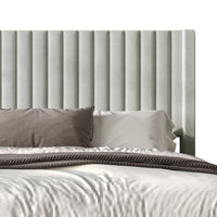 Home Design Ashland Velvet Upholstered Panel Bed Frame with Wingback Headboard for Adult, Easy Assembly