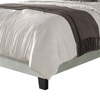 Home Design Ashland Velvet Upholstered Panel Bed Frame with Wingback Headboard for Adult, Easy Assembly