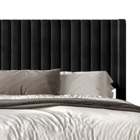 Home Design Ashland Velvet Upholstered Panel Bed Frame with Wingback Headboard for Adult, Easy Assembly