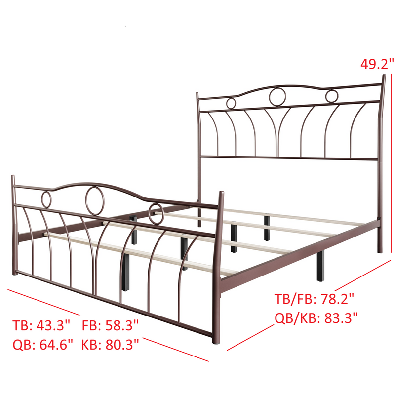 Home Design Shelby Metal Bed Frame