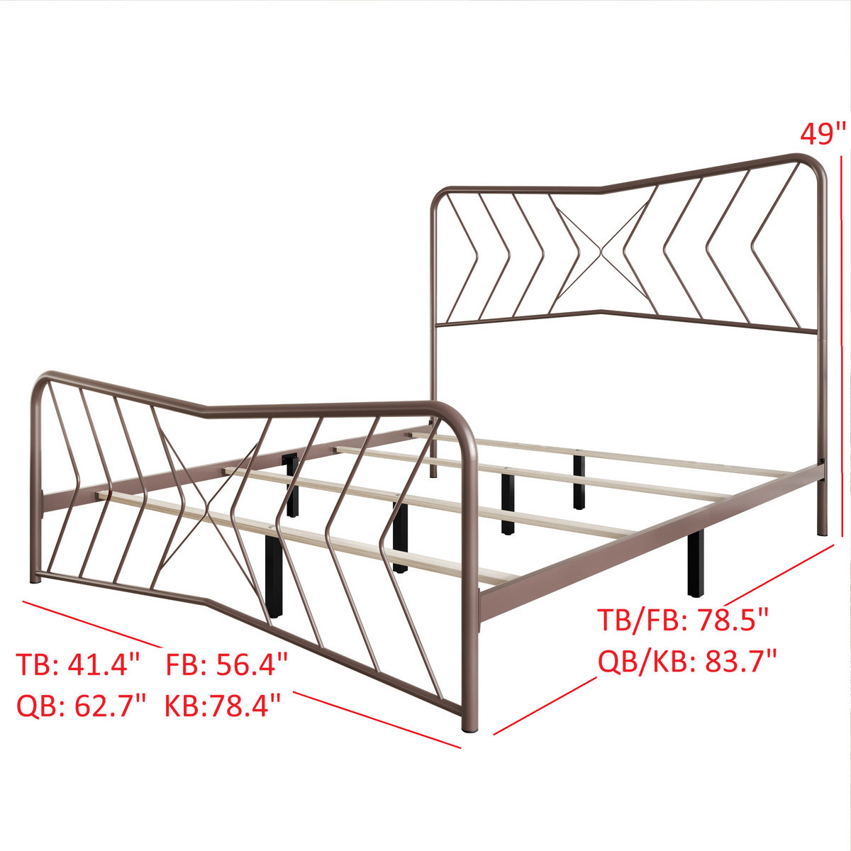 Home Design Fargo Metal Bed Frame