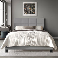Home Design Lufkin Upholstered Panel Bed Frame