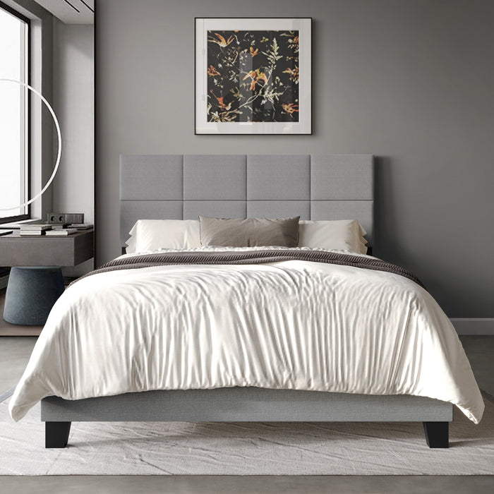 Home Design Lufkin Upholstered Panel Bed Frame