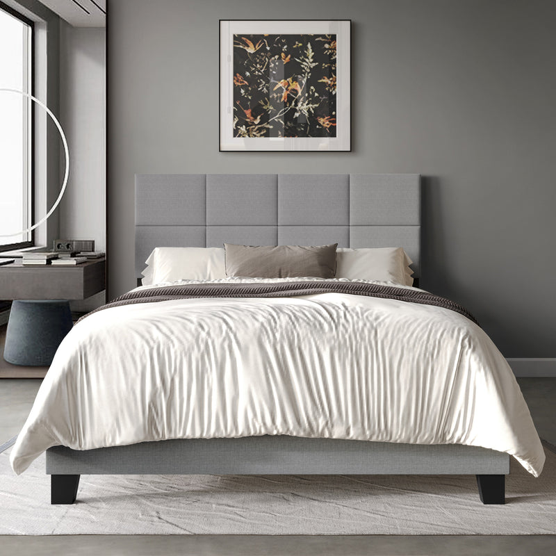 Home Design Lufkin Upholstered Panel Bed Frame