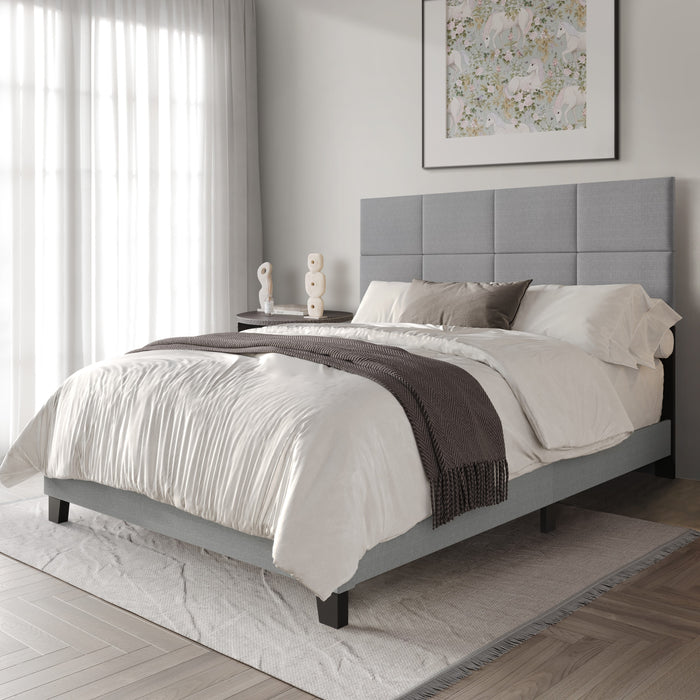 Home Design Lufkin Upholstered Panel Bed Frame