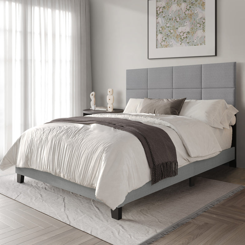 Home Design Lufkin Upholstered Panel Bed Frame