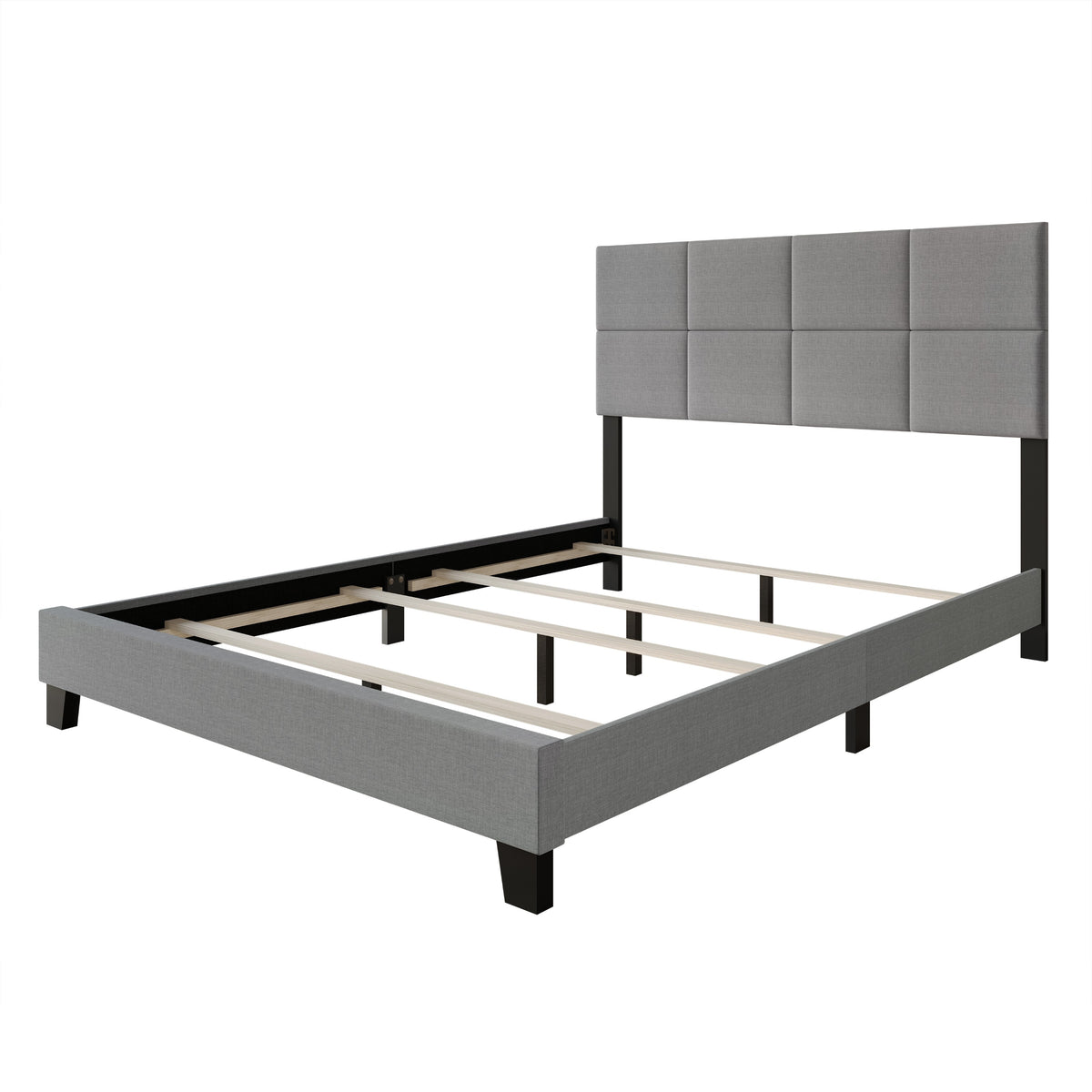 Home Design Lufkin Upholstered Panel Bed Frame