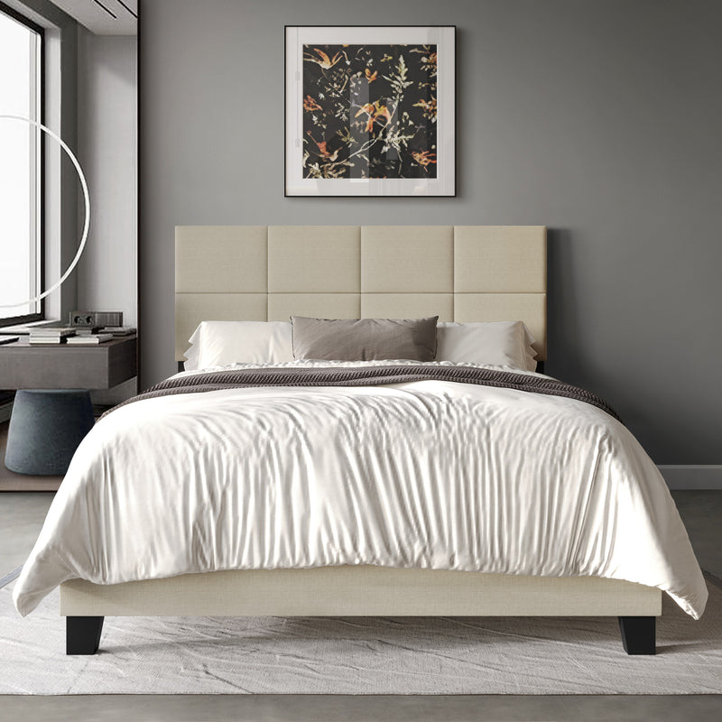 Home Design Lufkin Upholstered Panel Bed Frame