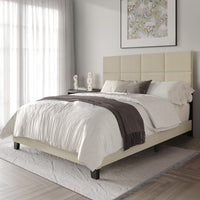 Home Design Lufkin Upholstered Panel Bed Frame