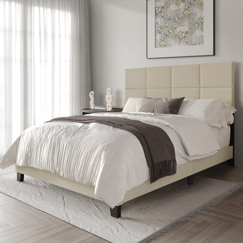 Home Design Lufkin Upholstered Panel Bed Frame