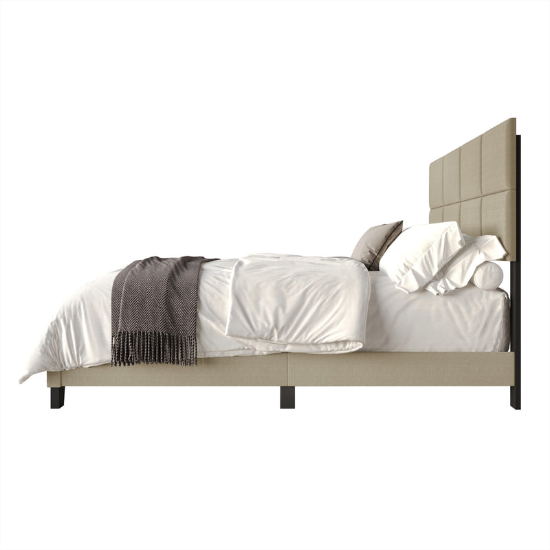 Home Design Lufkin Upholstered Panel Bed Frame