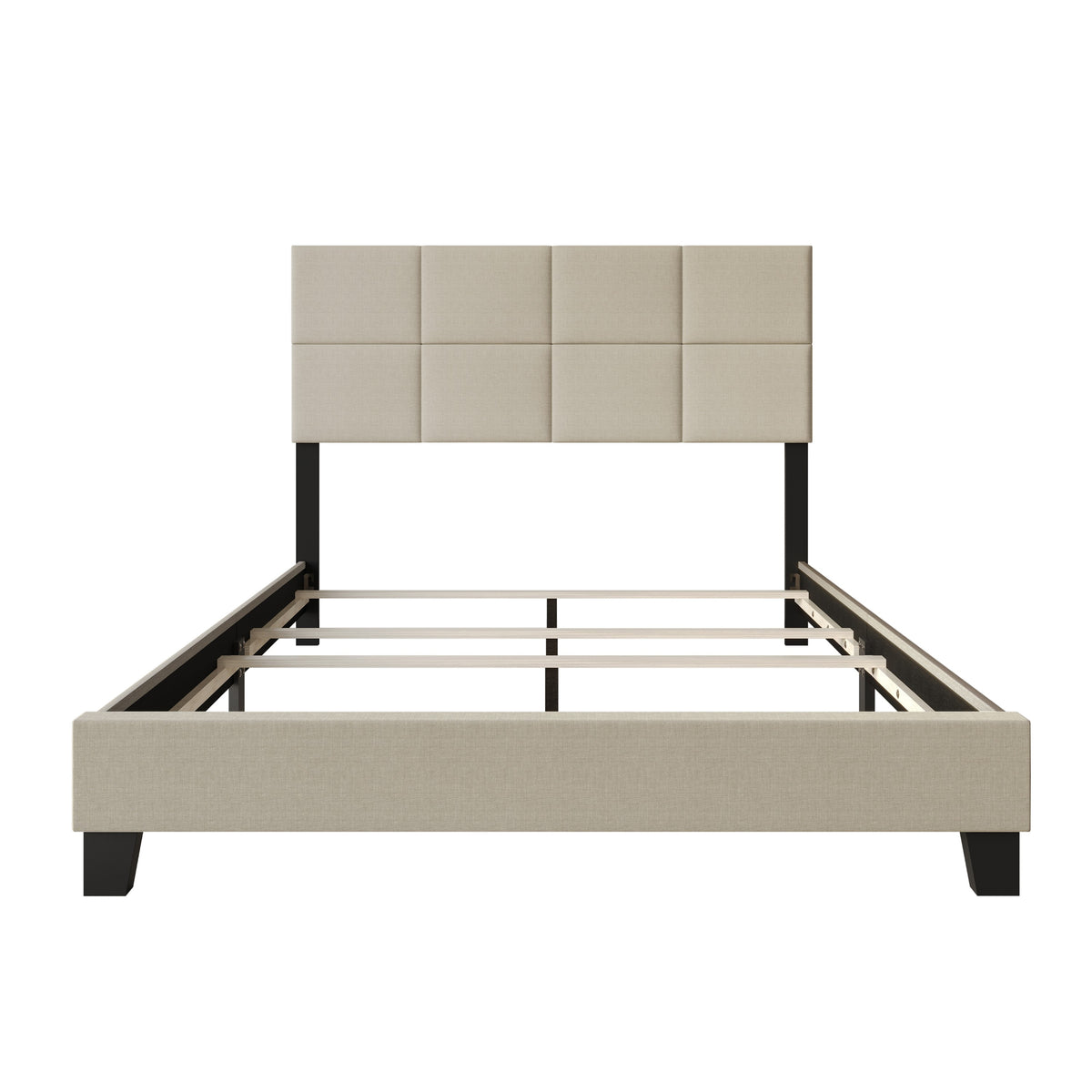 Home Design Lufkin Upholstered Panel Bed Frame