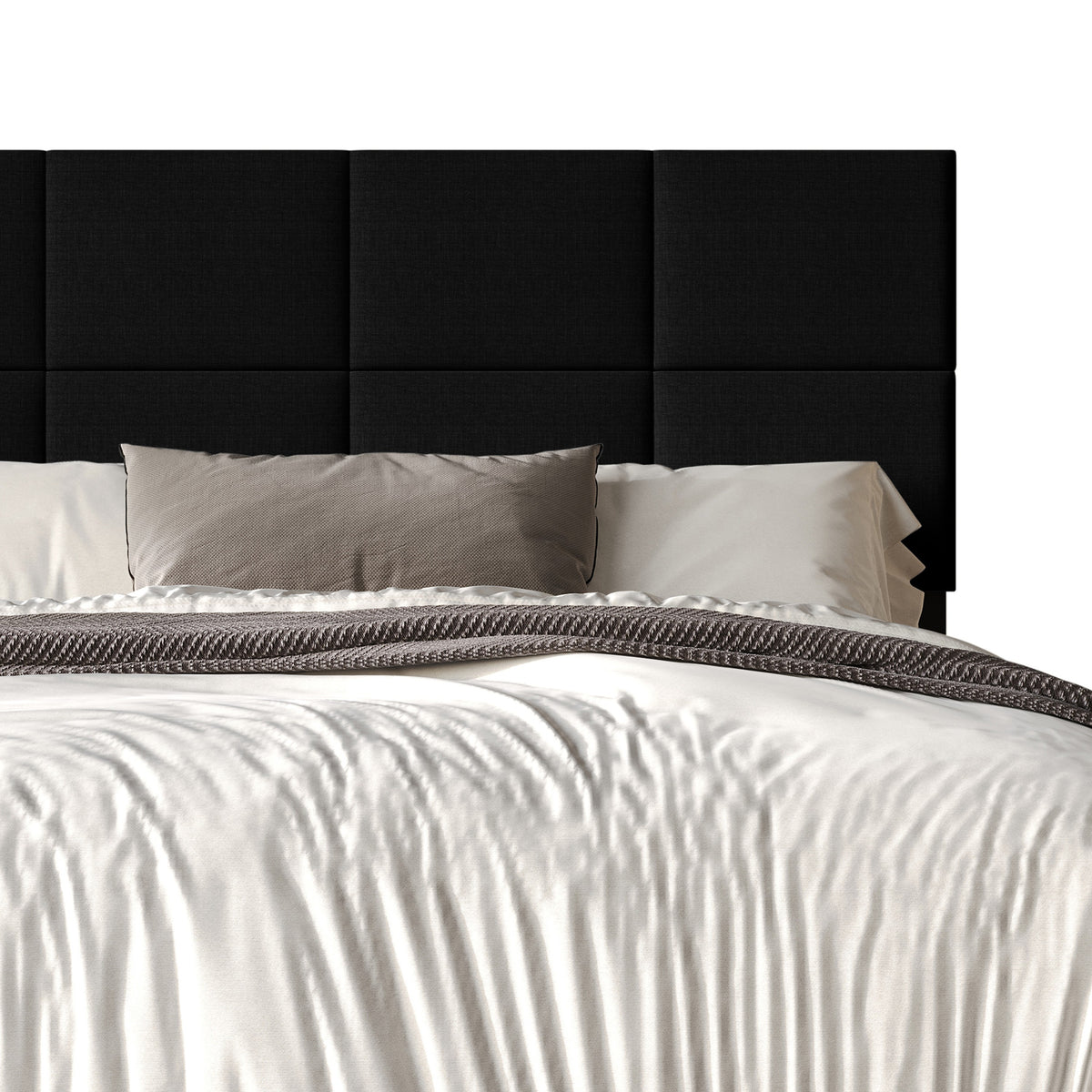 Home Design Lufkin Upholstered Panel Bed Frame