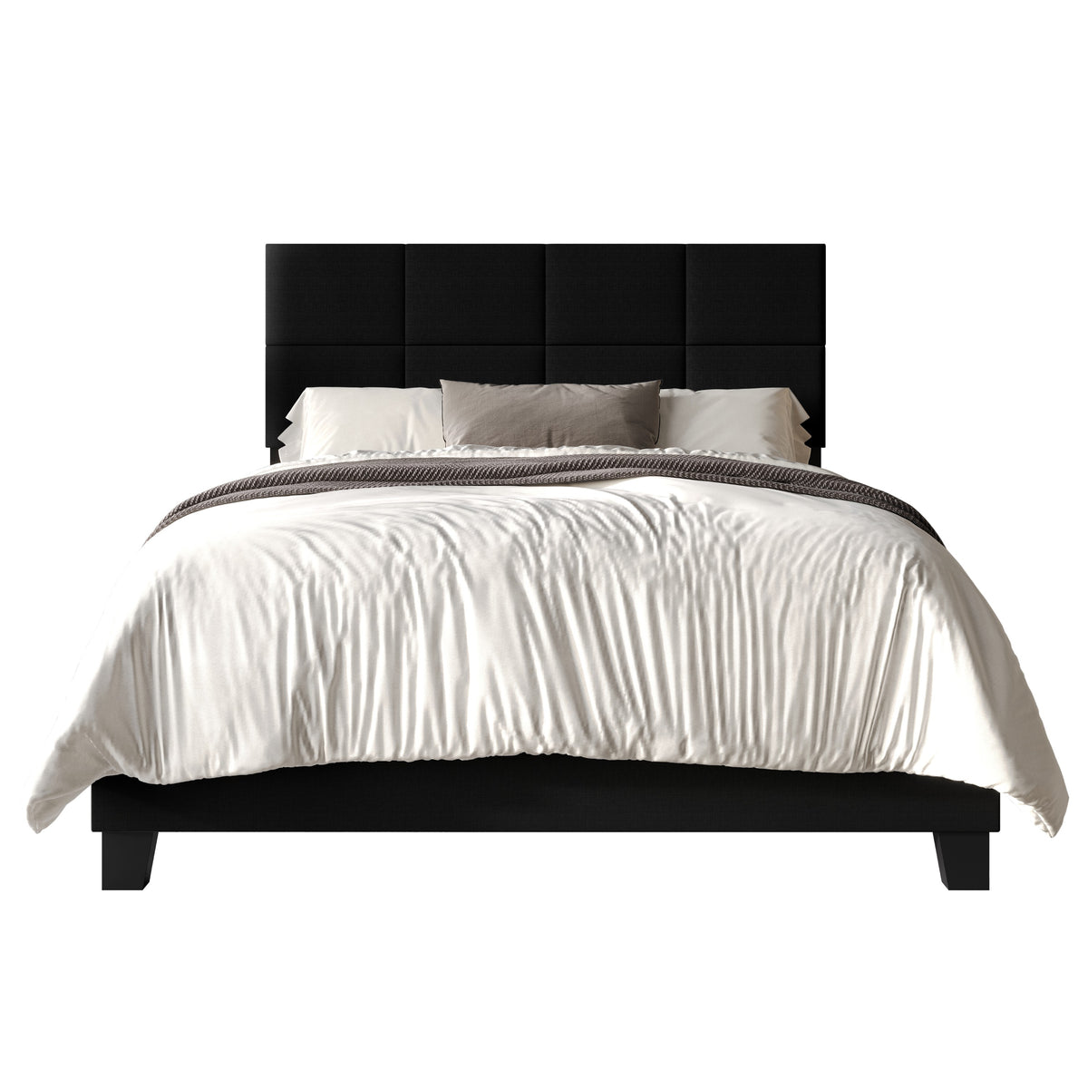 Home Design Lufkin Upholstered Panel Bed Frame