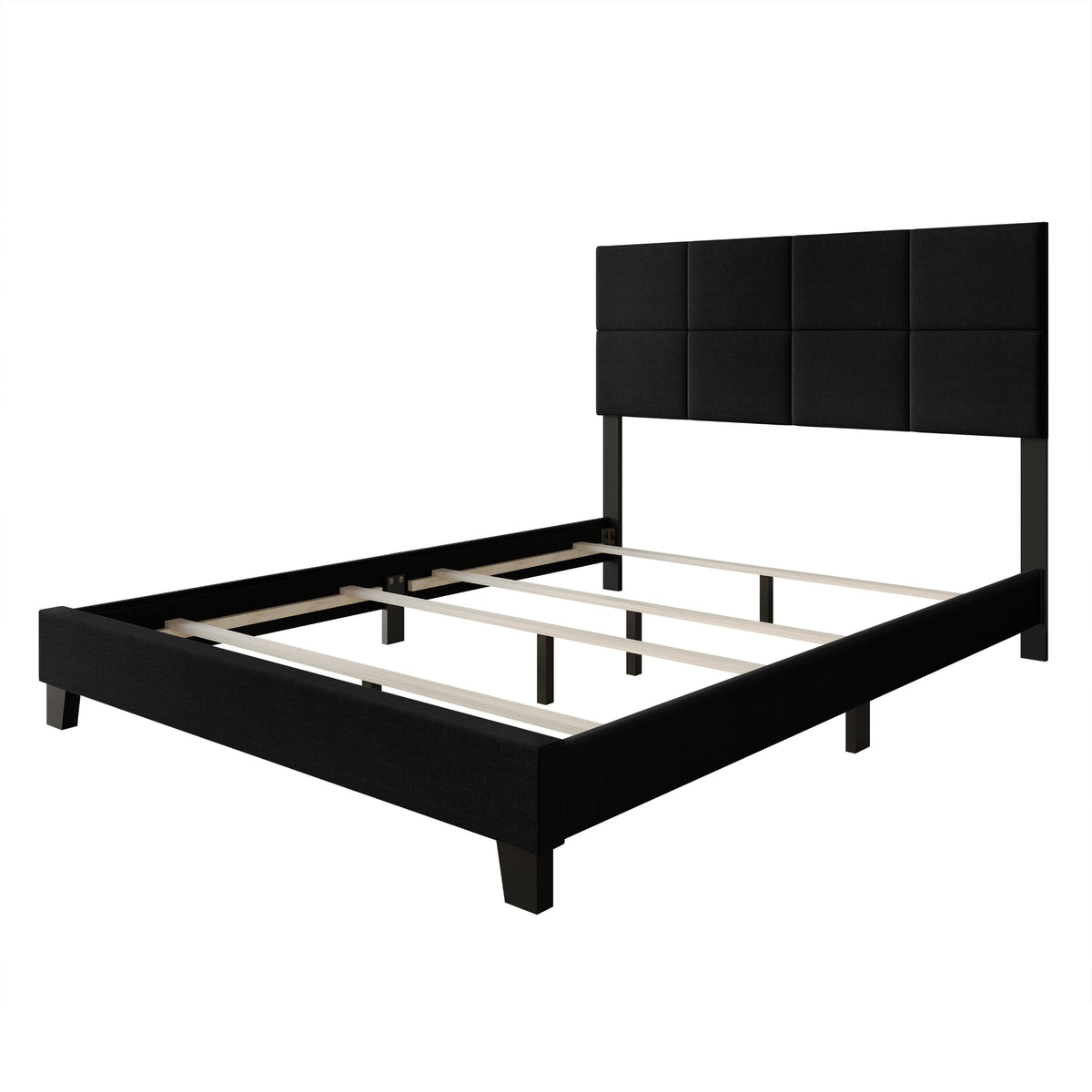Home Design Lufkin Upholstered Panel Bed Frame