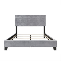 Home Design Vallejo Velvet Upholstered Panel Bed Frame For Adult, Box Spring Required