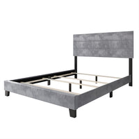 Home Design Vallejo Velvet Upholstered Panel Bed Frame For Adult, Box Spring Required