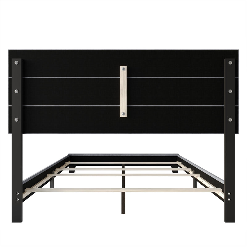 Home Design Vallejo Velvet Upholstered Panel Bed Frame For Adult, Box Spring Required