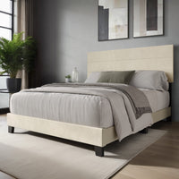 Home Design Vallejo Velvet Upholstered Panel Bed Frame For Adult, Box Spring Required